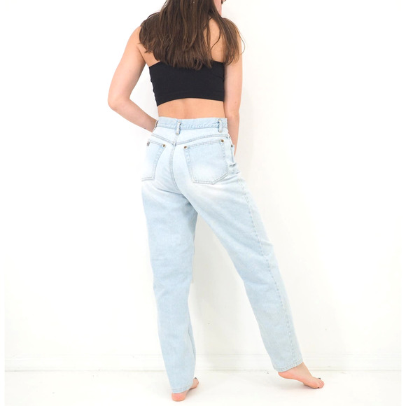 90s Vintage DKNY Jeans Relaxed Fit Light Wash 100% Cotton‎ Size 6 Waist 28 - Picture 4 of 10